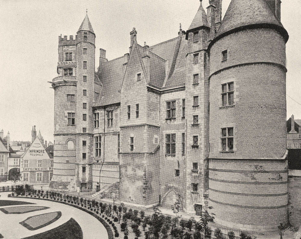 CHER. Bourges- Palais Jacques Coeur. façade sud 1905 old antique print picture